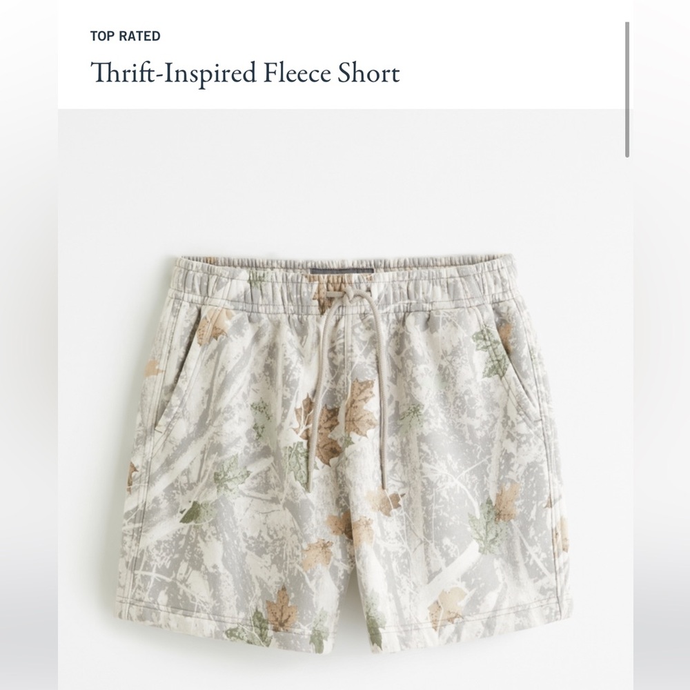 NWT Abercrombie Thrift Inspired Fleece Short